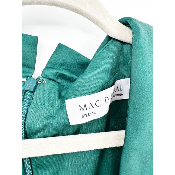 Mac Duggal 49146 Bishop Sleeve Emerald Gown 14 NWT - Picture 4 of 6